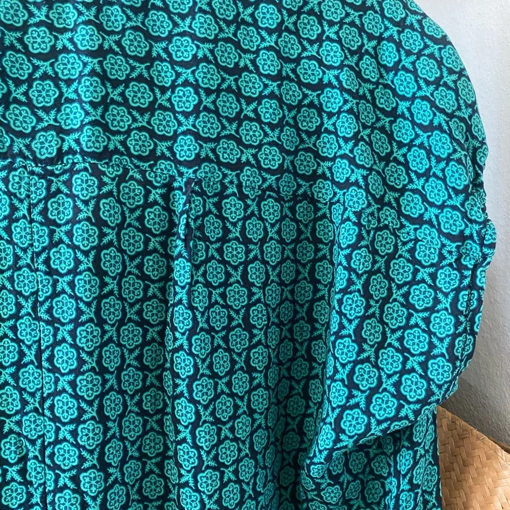 Maeve Anthropologie Jumpsuit Geoscope Beltws Pockets Pull On Green Navy XS - Picture 8 of 16